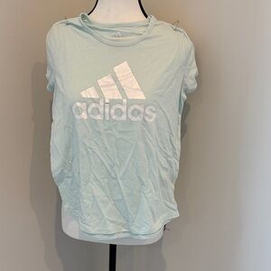 Adidas Sky Blue Tee with White Logo